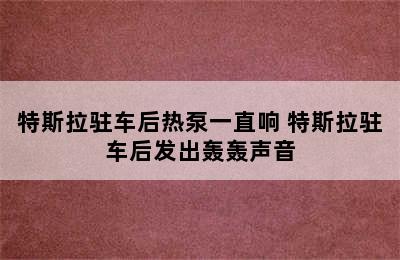 特斯拉驻车后热泵一直响 特斯拉驻车后发出轰轰声音